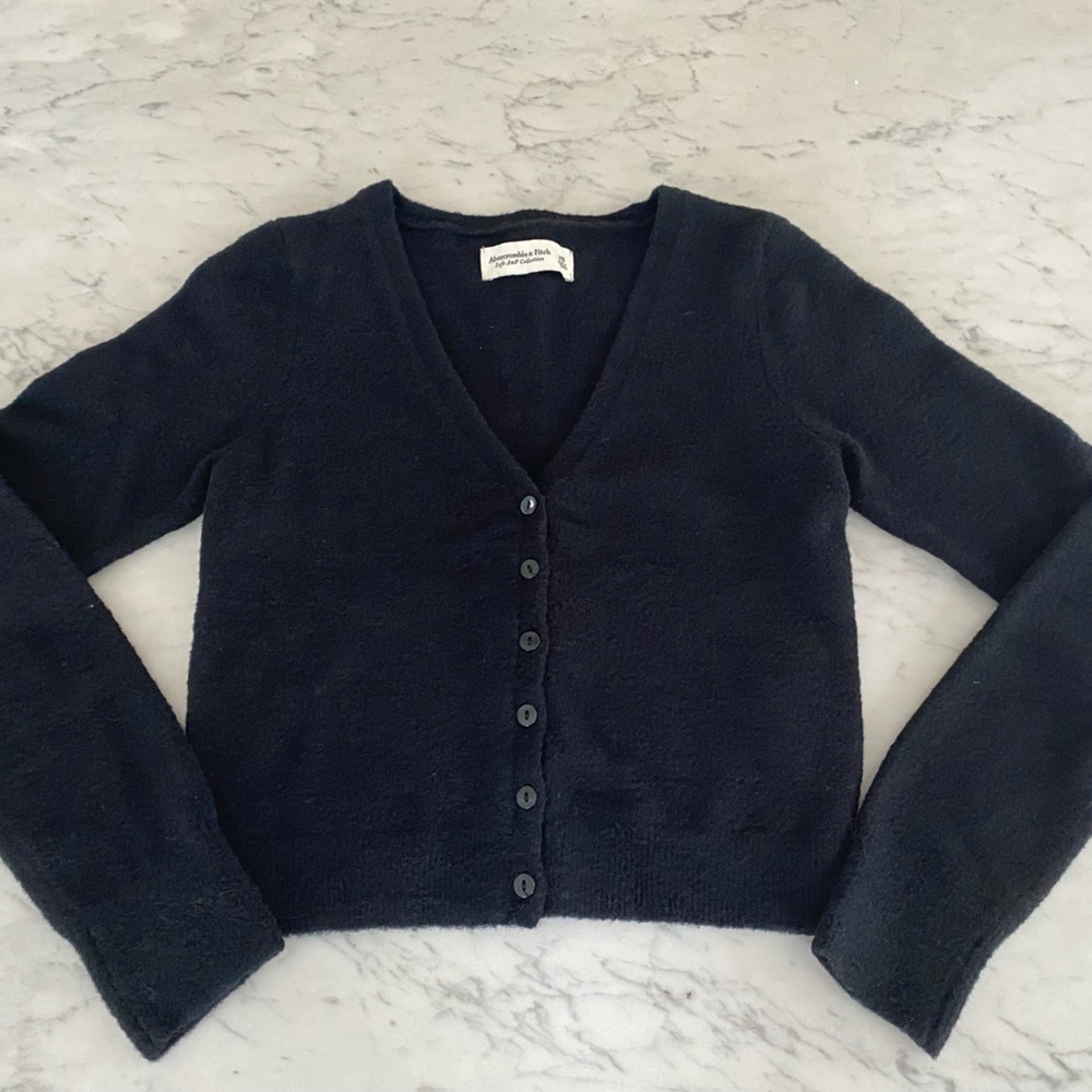 Abercrombie & Fitch Black Cropped Cardigan